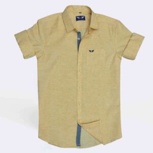 Jack Vault Regular Fit Full Sleeves Linen Finish Men's Cotton Shirt - Laguna