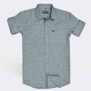 Jack Vault Regular Fit Full Sleeves Linen Finish Men's Cotton Shirt - Mint Grey