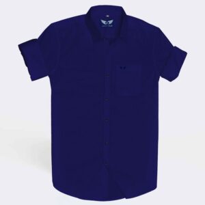 Jack Vault Regular Fit Full Sleeves Solid Men's Cotton Shirt - Navy Blue