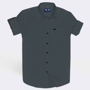 Jack Vault Regular Fit Full Sleeves Solid Men's Cotton Blend Shirt - Elephant Grey
