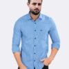 Jack Vault Regular Fit Full Sleeves Solid Men's Cotton Blend Shirt - Textured Blue