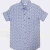 Jack Vault Regular Fit Full Sleeves Printed Men's Cotton Shirt - Creamy Grey