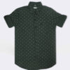 Jack Vault Regular Fit Full Sleeves Printed Men's Cotton Shirt - Dark Leaf Green
