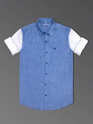 Jack Vault Regular Fit Full Sleeves Printed Men's Cotton Shirt - Blue White